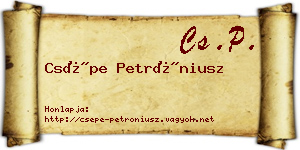 Csépe Petróniusz névjegykártya